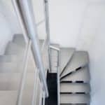Escalier double quart tournant tout inox brossé