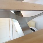 Escalier 1/4 tournant inox brossé et hêtre