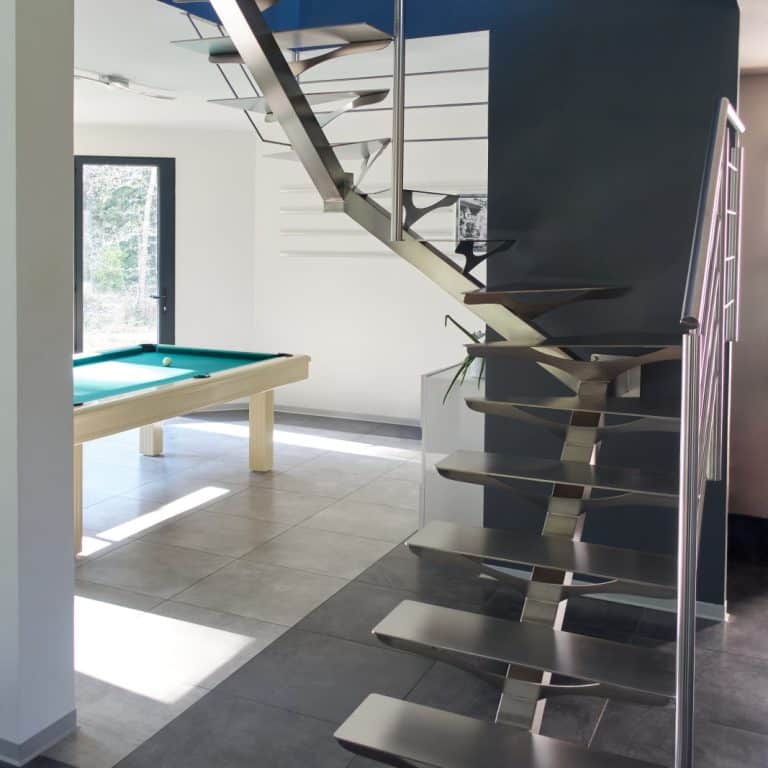 Escalier inox brossé