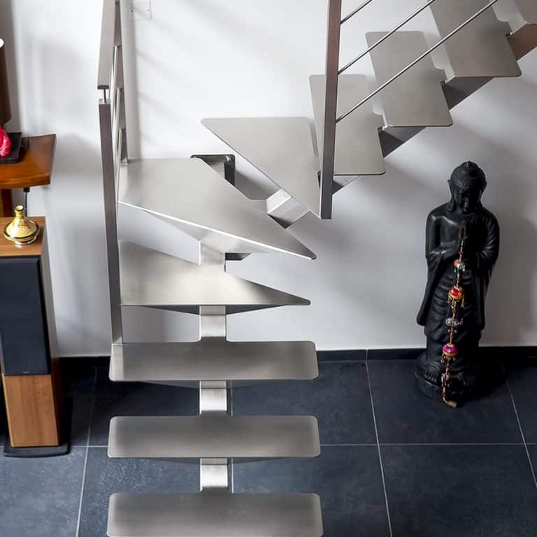 Escalier inox brossé